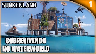 Novo Jogo de Sobrevivência Incrível ao Estilo do Filme Waterworld  Sunkenland [upl. by Edlitam]