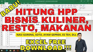 MUDAH Cara Hitung HPP Bisnis MakananKuliner dan Menentukan Harga Jual Excel Harga Pokok Produksi [upl. by Asil]