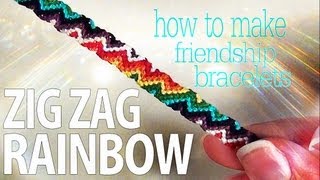 How to Make Friendship Bracelets ♥ Zig Zag Rainbow [upl. by Corson]