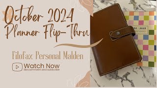 October 2024 Planner Setup amp FlipThru  Filofax Malden Personal [upl. by Viv114]