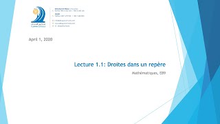 Lecture 11 Droites dans un repère [upl. by Zadack]