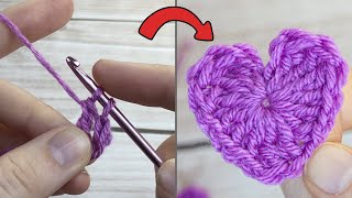 How to Crochet a Heart in just 5 MINUTES [upl. by Dlonyer]