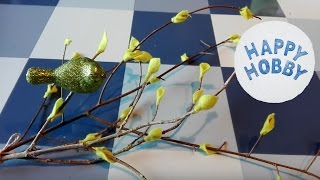 Sprießender Frühlingszweig Zweig mit Knospen basteln Frühlingsdeko DIY [upl. by Harlin]