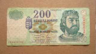 200 Hungarian Forint Banknote Two Hundred Hungarian Forint  1998 Obverse amp Reverse [upl. by Aruasor609]