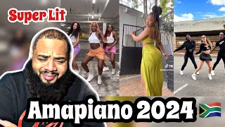 SOUTH AFRICAN Amapiano 2024 🇿🇦 Dance Challenges  TIKTOK COMPILATION 🔥🥵  AMERICAN REACTS [upl. by Eicul]