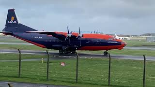 Cavok Air Antonov An12B Take Off at Prestwick Airport [upl. by Retsehc315]