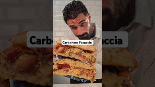 Carbonara Focaccia 🇮🇹 carbonara italianfood italianrecipe guanciale carbonaratwist focaccia [upl. by Dunham445]