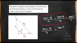 Resolver un triángulo obtusángulo [upl. by Anaujait981]