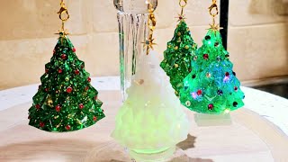 Beautiful DIY Resin CHRISTMAS TREE Ornaments Lights and Sparkle ✨️ [upl. by Pattie]