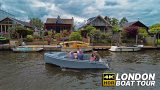 LONDON River Thames cruise ⛴ from Hampton Court to Richmond passing beautiful riverside properties [upl. by Adnamahs]