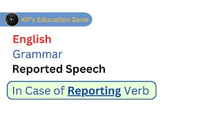 Reported Speech  English Grammar  In Case of Reporting Verb reportedspeech indirectspeech [upl. by Abdu]