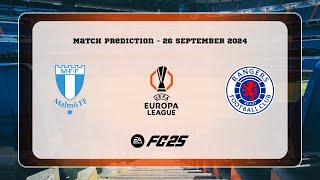 Malmö FF vs Rangers FC  Prediction  202425 UEFA Europa League  EA FC 25 [upl. by Hiro]