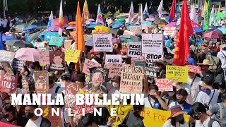 Activists troop to EDSA Monument to commemorate the 37th anniv of the EDSA People Power Revolution [upl. by Airret]