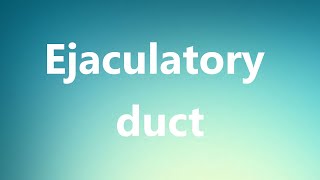 Ejaculatory duct  Medical Meaning and Pronunciation [upl. by Codding]