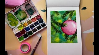 Kerstbal illustratie met Aquarel [upl. by Esinert522]