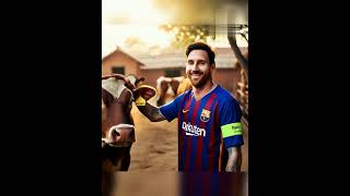 messi and ronaldo enjoying cow milk shorts football ai ronaldo messi [upl. by Kwok347]