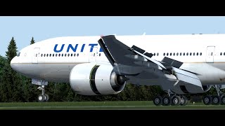 Prepar3D V45 777X Tail view action  Landing Houston 4K [upl. by Eciened]