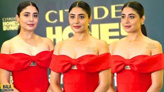 Kritika Kamra Oozing Hotness In Red Plunging Neckline Outfit at Citadel Honey Bunny Screening [upl. by Fulmer]