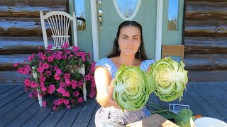 Making Coleslaw with garden fresh cabbage carrots and leeks coleslaw garden farmtotable [upl. by Humo]