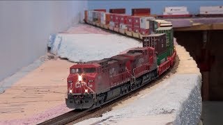 HO First Revenue Train On The Layout  CP 11215 Intermodal [upl. by Enitsyrhc813]