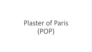 Plaster of Paris  Orthopedics [upl. by Cadmann]