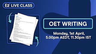 OET Writing Live Class  April 2024 with E2 [upl. by Trefor571]