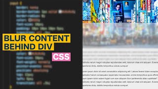 Blur content behind div with CSS [upl. by Dorin183]