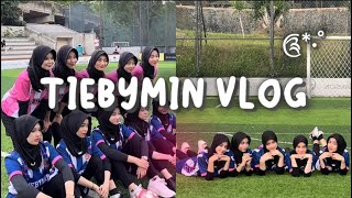 Serunya seleb seleb cantik TIEBYMIN MAIN BOLA [upl. by Tilagram]