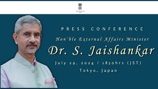 EAM Press Conference in Tokyo July 29 2024 [upl. by Weinert]