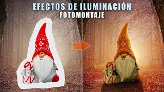 Fotomontaje  Efectos de iluminación con Photoshop [upl. by Einuj]