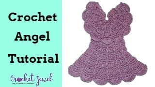 How to Crochet an Angel Dishcloth Tutorial Part 6 [upl. by Matless351]