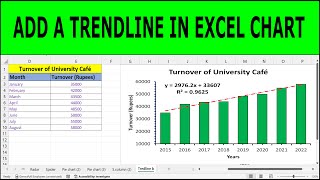 Adding The Trendline Equation And R2 In Excel  How to Add a Trendline in Excel [upl. by Willi]