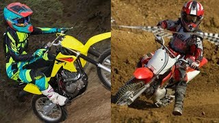 Suzuki DRZ 125 vs Honda CRF 80 Drag Racing [upl. by Leamiba]