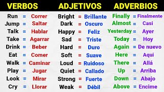 👉✨ LECCION DE INGLES 100 Verbos Auxiliares  100 Adjetivos  100 Adverbios 📚  Domina el Inglés ✅ [upl. by Alis]