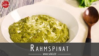 Rahmspinat selber machen Rezept Low Carb aus frischem Spinat [upl. by Olemrac804]