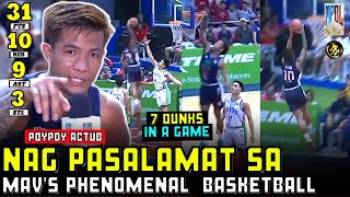 NAG PASALAMAT SI POYPOY ACTUB SA MAVS PHENOMENAL BASKETBALL TUMANAW NG UTANG NA LOOB NAPAKA HUMBLE [upl. by Elleimac]