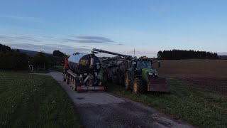 SMR Agrarservice Gärreste ausbringen auf Ackergras John deere Kumm Bomech [upl. by Bella660]