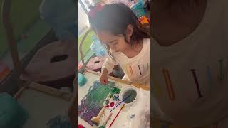 Creative expression is so important painting montessori art noscreentime creativepainting [upl. by Ellerrehs]