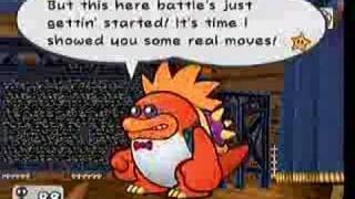 Paper Mario 2 Boss Fight Macho Grubba [upl. by Eiramnwad]