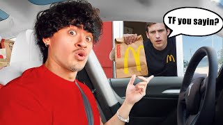 Speaking GIBBERISH in Drive Thru PRANK [upl. by Ynamreg30]