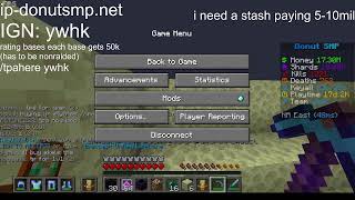 playing Donut Smp LIVE RATING BASESBUYING STASHES I NEED A STASH BADLY [upl. by Meletius603]