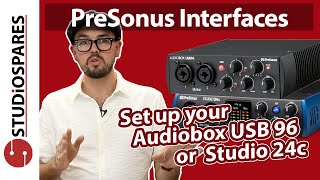 How to set up a PreSonus Audiobox USB 96 or Studio 24c [upl. by Essyle706]