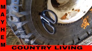 Flat proof ATV tires one year later MayhemCountryLiving [upl. by Olimpia]