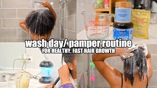 My Natural Hair WINTER WASH DAY PAMPER ROUTINE for Healthy Fast Hair Growth [upl. by Zehe]