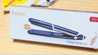 UNBOXING HAIR STRAIGHTENER AND CURLER Kemei [upl. by Milinda]