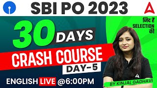 SBI PO 2023  SBI PO English Crash Course  English By Kinjal Gadhavi  Day 5 [upl. by Nilatak]