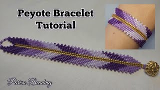 DIY Beaded Chevron Peyote Bracelet 🌺 [upl. by Alehc]