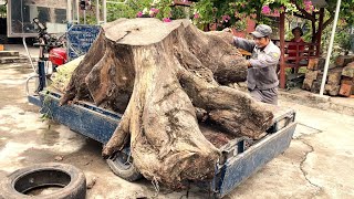 A Masterpiece Of Art From A Large Tree Stump  That Is An Excellent Tea Table [upl. by Halac]