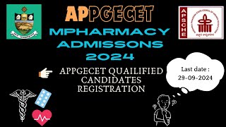 APPGECET 2024 MPharm registration  StepbyStep Guide for PGECET Qualified Candidates [upl. by Nelag]