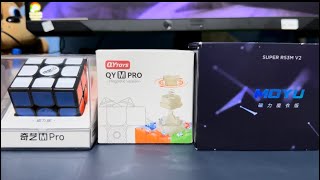 Unboxing 4 cubes Qiyi M pro Super RS3M V2 YJ MGC 4x4 [upl. by Merrili]